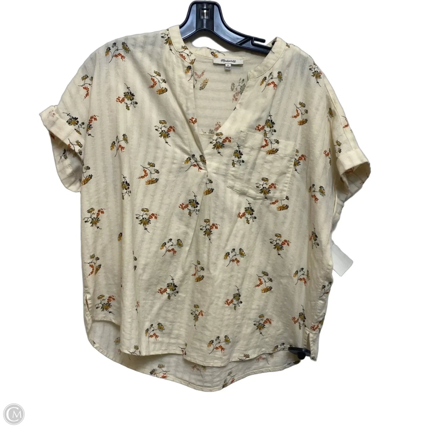 Top Short Sleeve By Madewell In Cream, Size: S