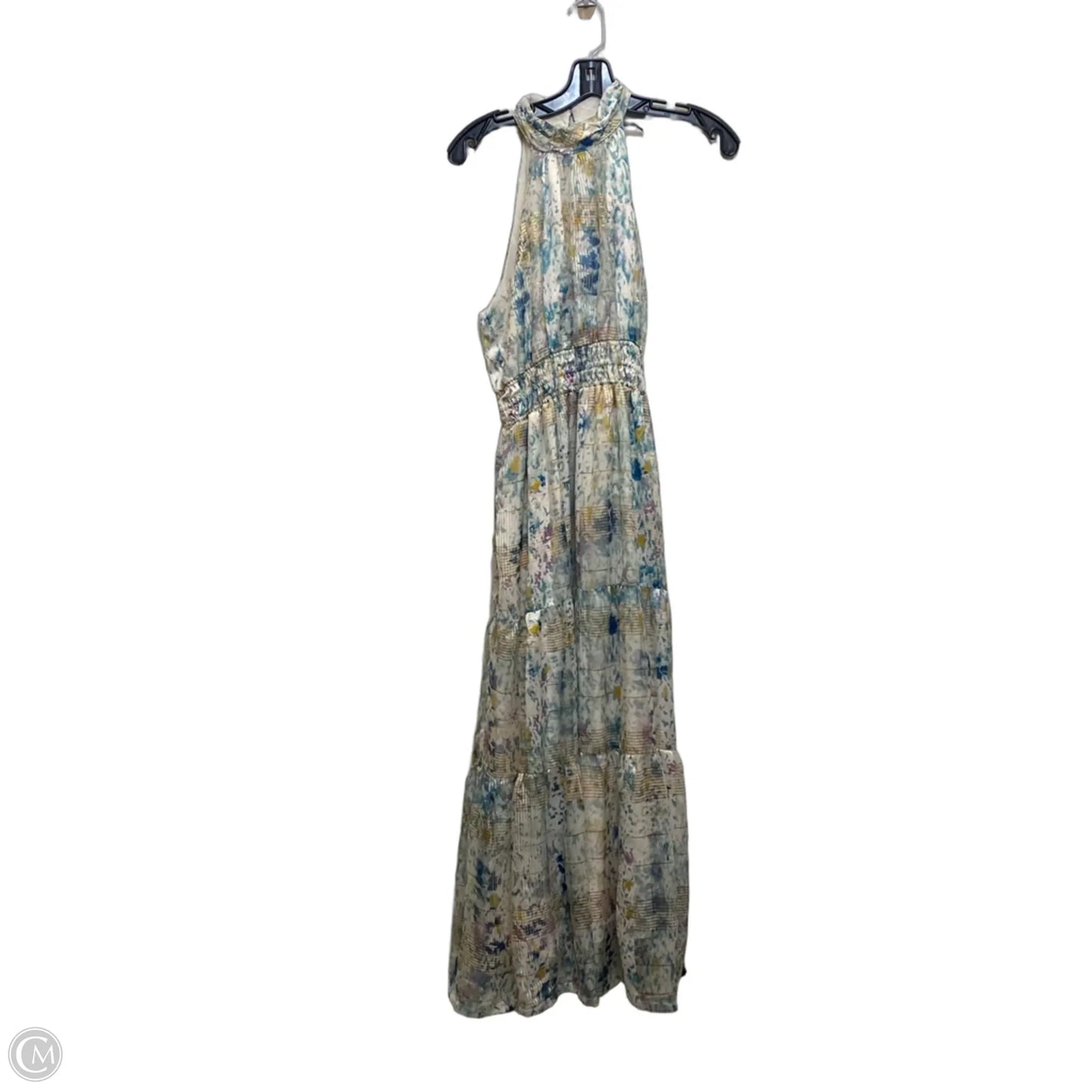 Dress Casual Maxi By Anthropologie In Cream & Green, Size: S