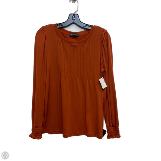 Top Long Sleeve By Automet In Brown, Size: M