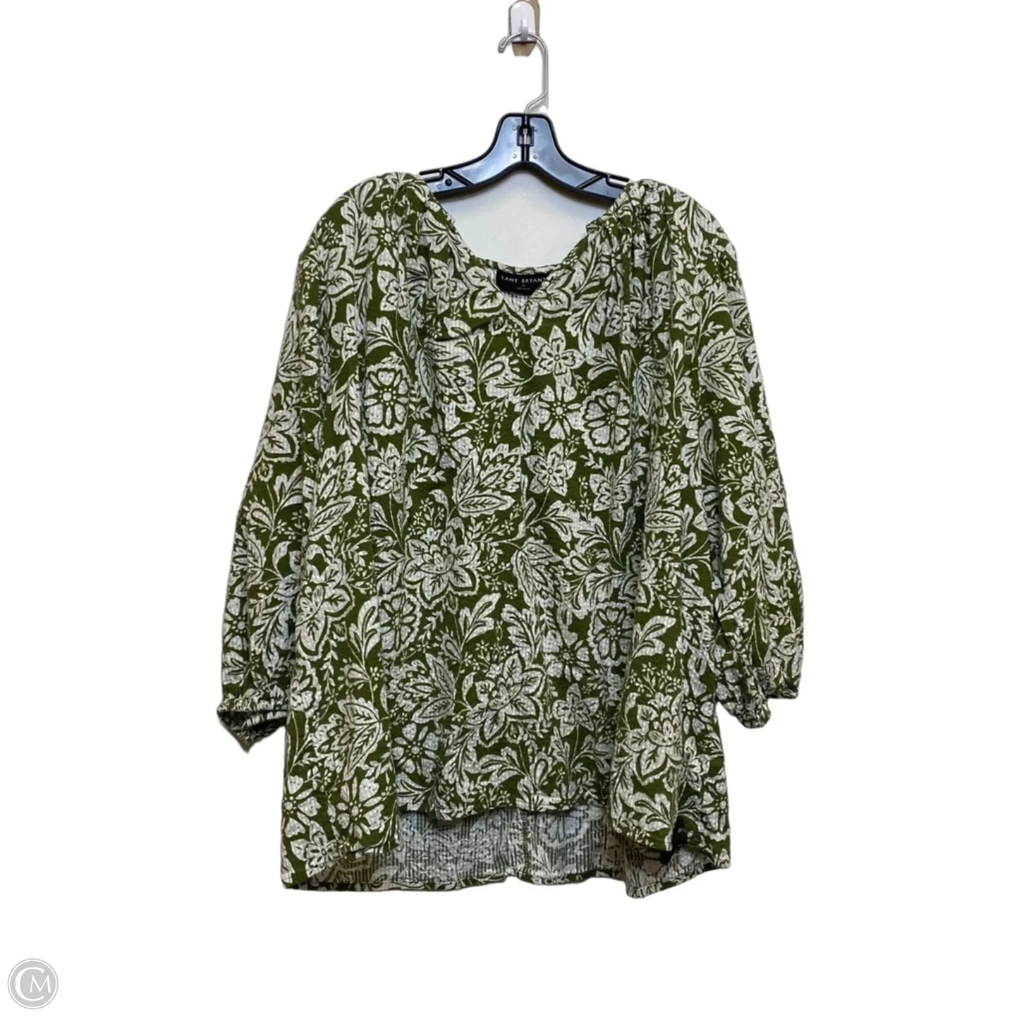 Top 3/4 Sleeve By Lane Bryant In Green, Size: 3x