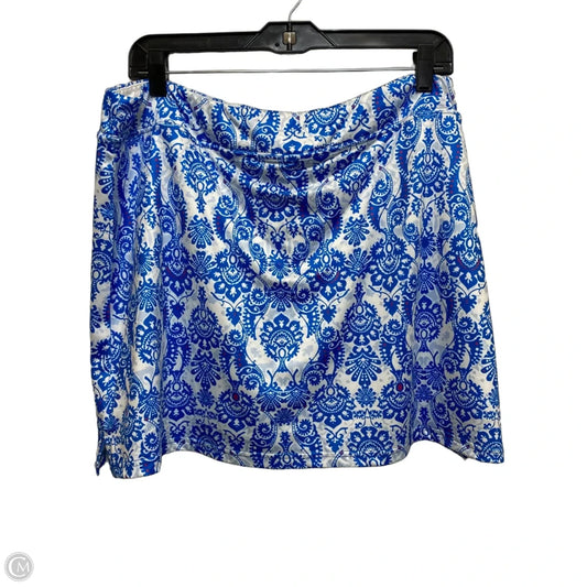 Athletic Skort By Ekouaer In Blue & White, Size: Xxl