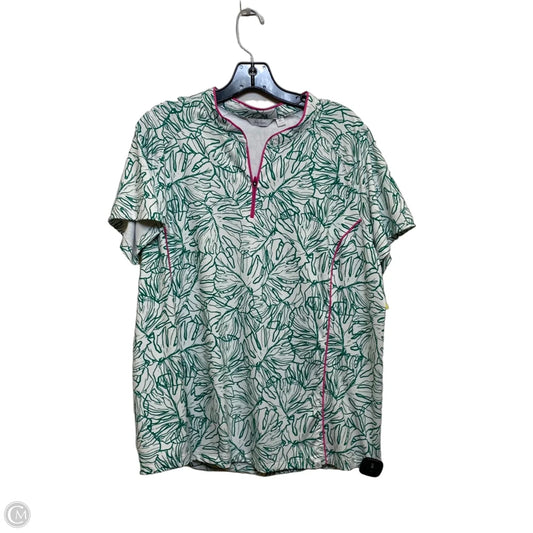 Athletic Top Short Sleeve By Lady Hagen In Green & White, Size: Xl