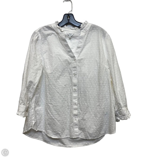 Top Long Sleeve By Crown And Ivy In White, Size: L