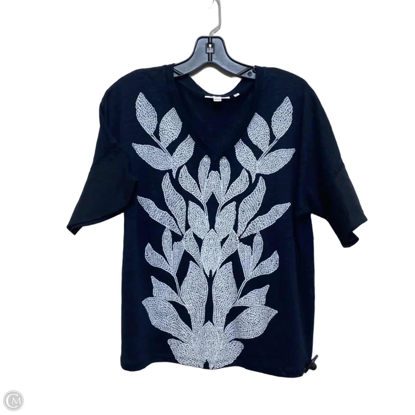 Top Short Sleeve By Chicos In Navy, Size: S