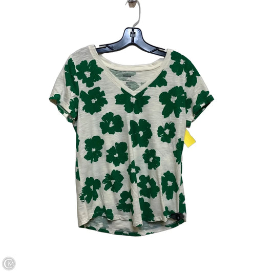 Top Short Sleeve By Sonoma In Green & White, Size: S