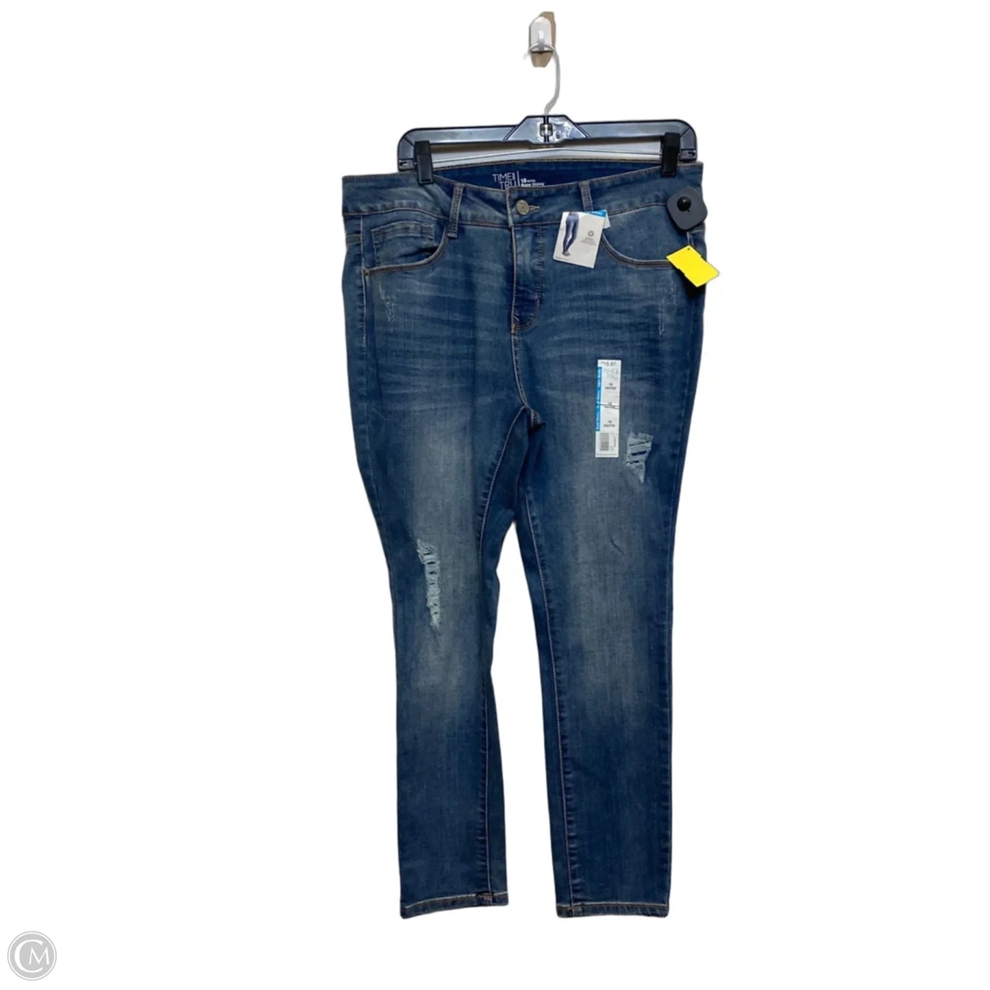 Jeans Skinny By Time And Tru In Blue Denim, Size: 18
