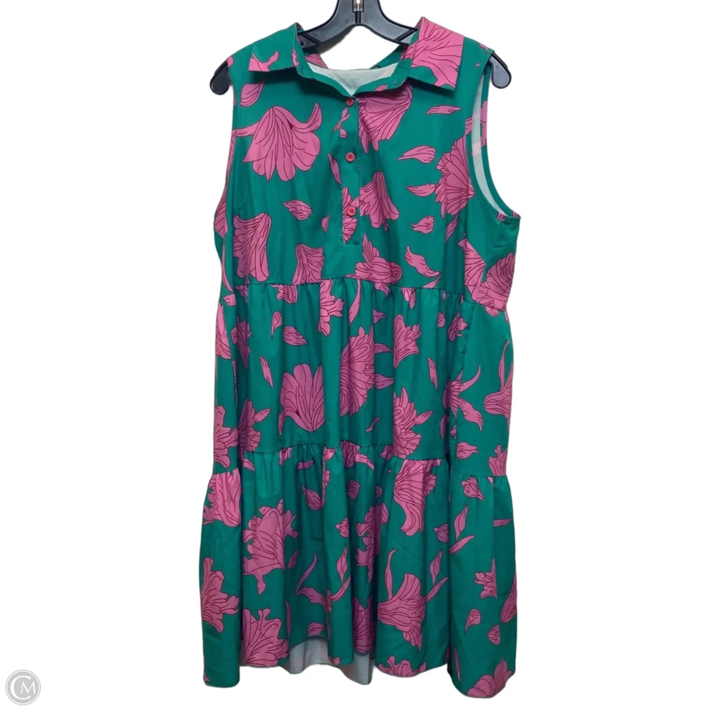 Dress Casual Short By Shein In Grey & Pink, Size: L