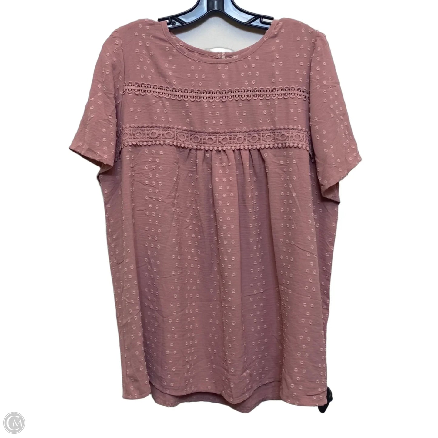 Top Short Sleeve By Cmf In Pink, Size: 2x
