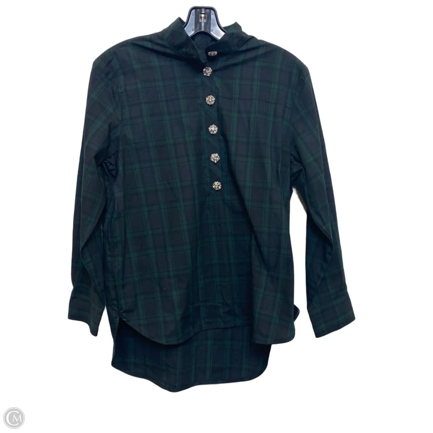 Top Long Sleeve By J. Crew In Blue & Green, Size: Xs