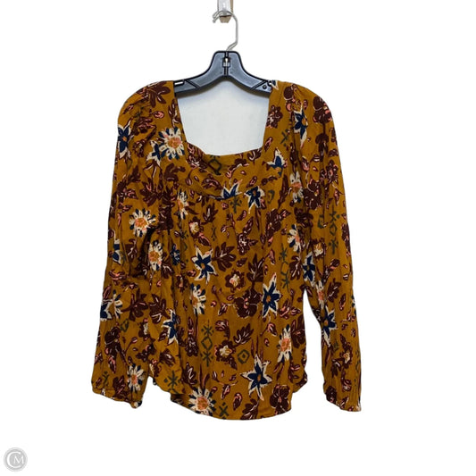 Top Long Sleeve By Sonoma In Brown, Size: Xl