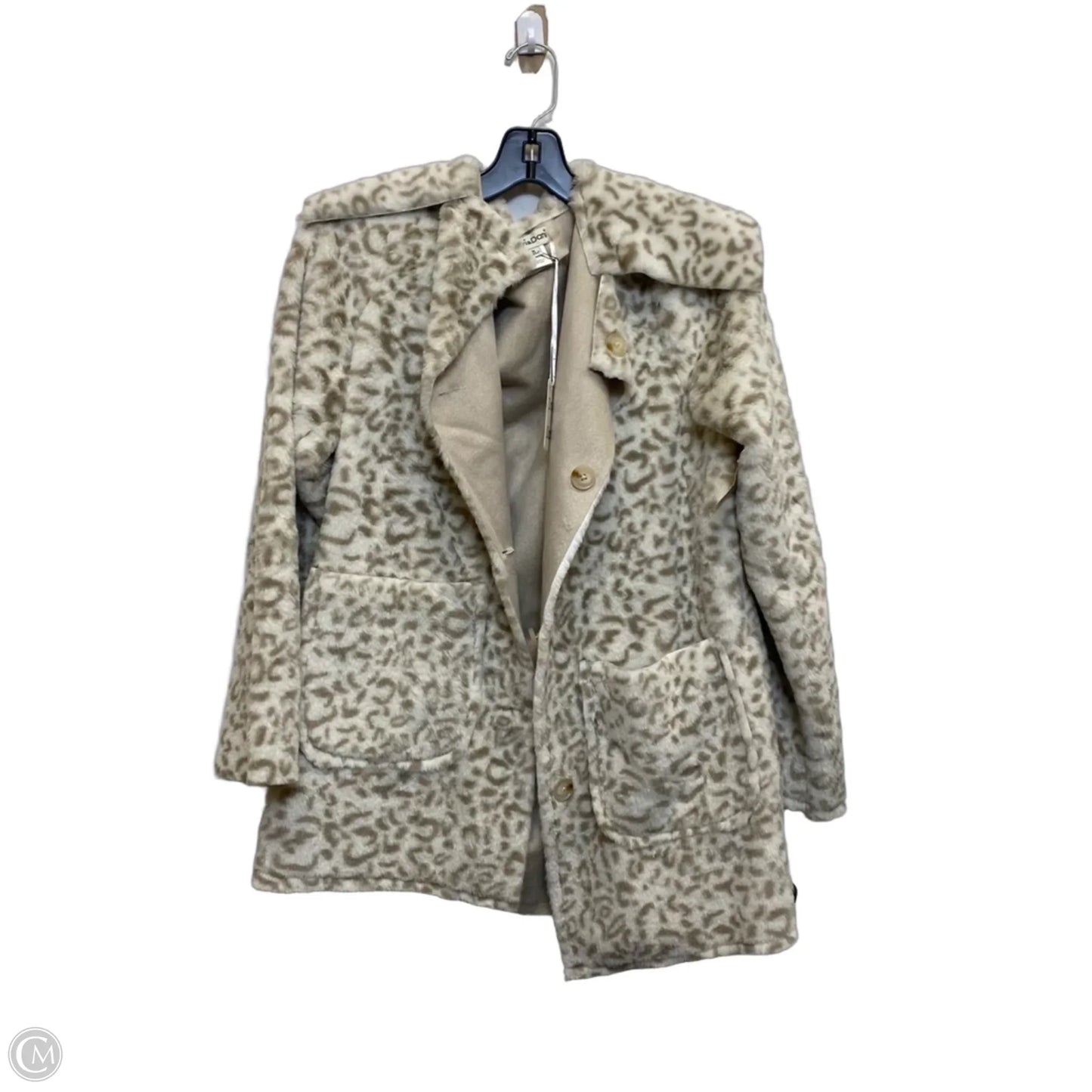Jacket Faux Fur & Sherpa By Davi & Dani In Cream & Tan, Size: M