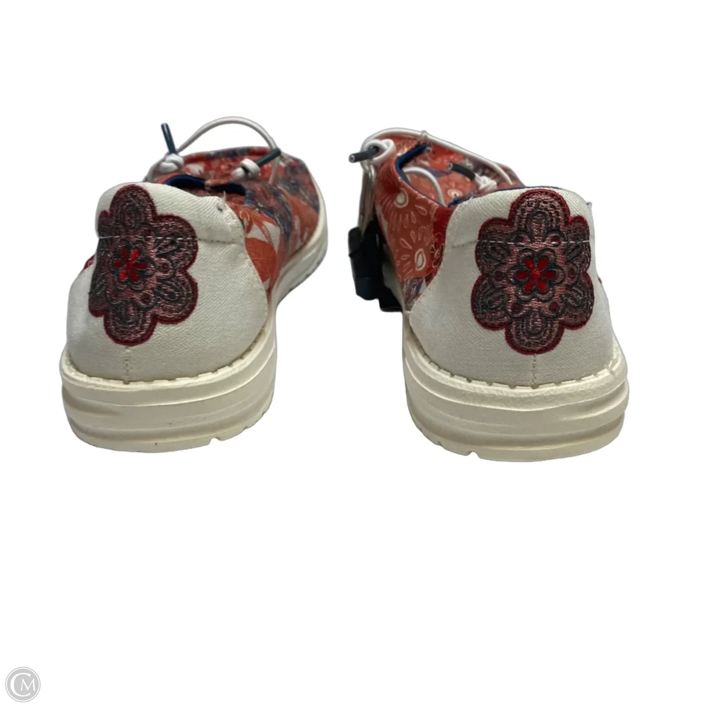 Shoes Flats By Hey Dude In Blue & Red, Size: 9