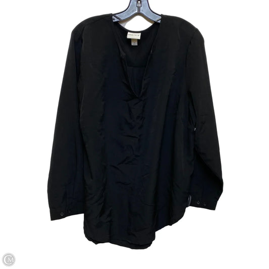 Top Long Sleeve By Ava & Viv In Black, Size: 1x