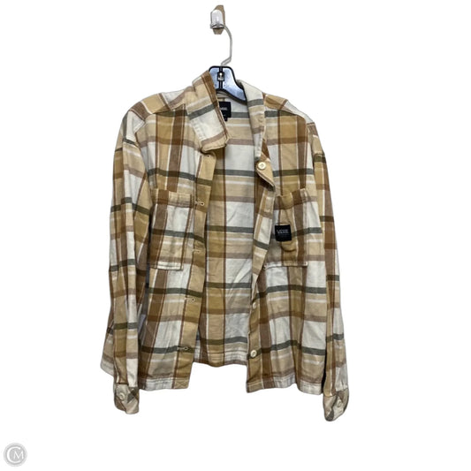 Top Long Sleeve By Vans In Tan, Size: L