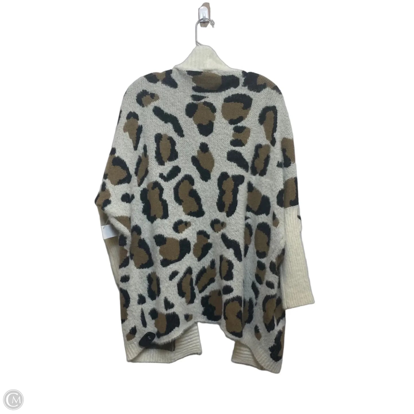 Sweater Cardigan By CloudWalk In Brown & Cream, Size: Mp