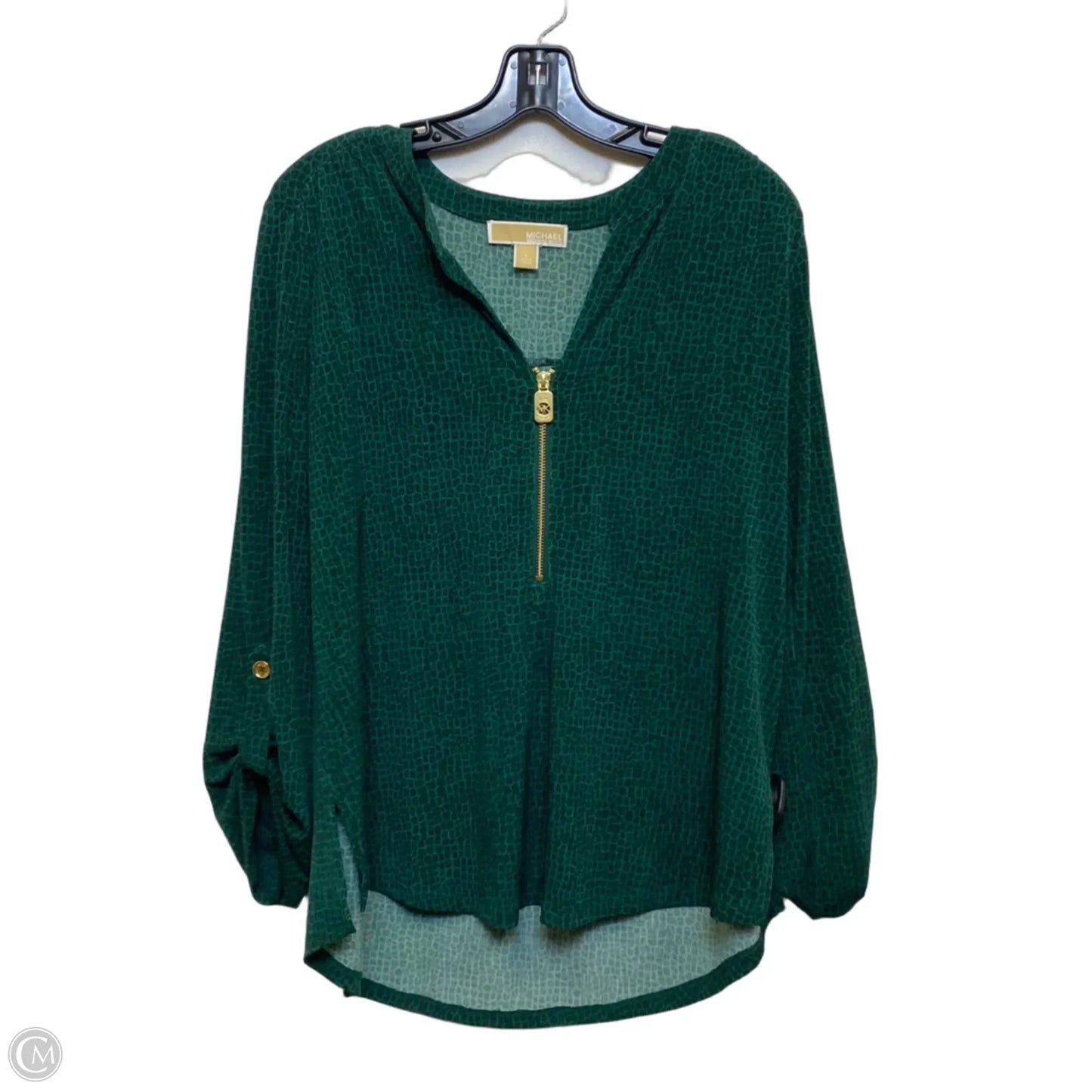 Top 3/4 Sleeve By Michael By Michael Kors In Green, Size: L