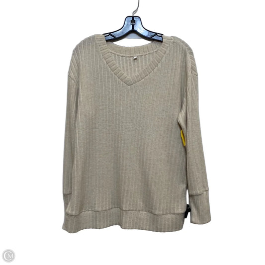 Top Long Sleeve By Cmf In Tan, Size: M