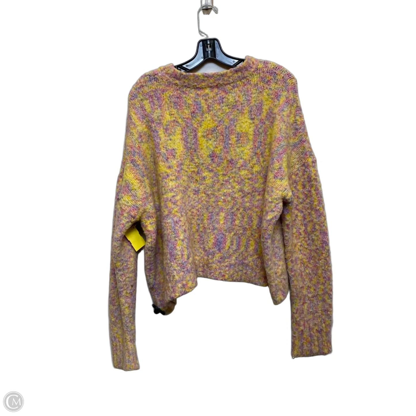 Sweater By Peach Love Cream California In Pink & Yellow, Size: L