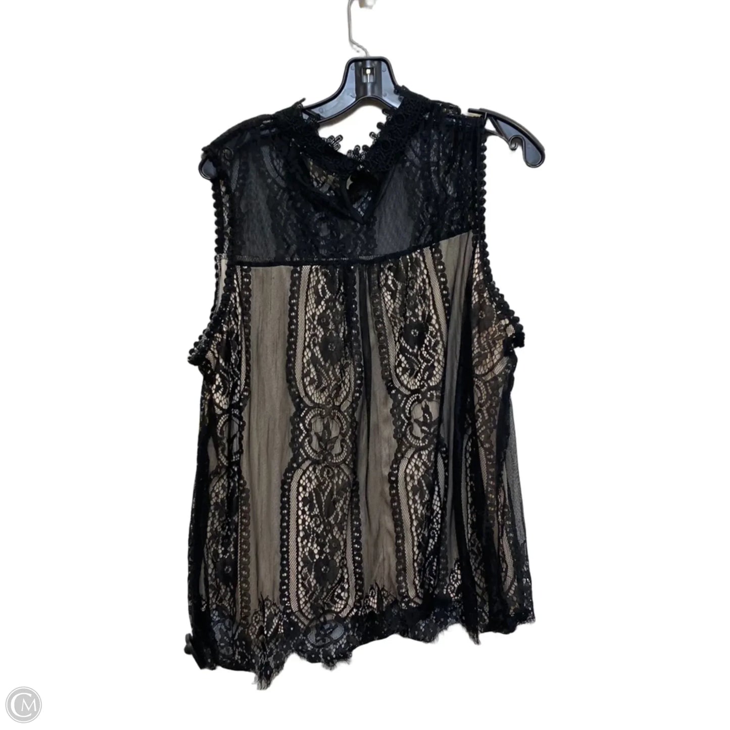 Top Sleeveless By Notations In Black, Size: 2x