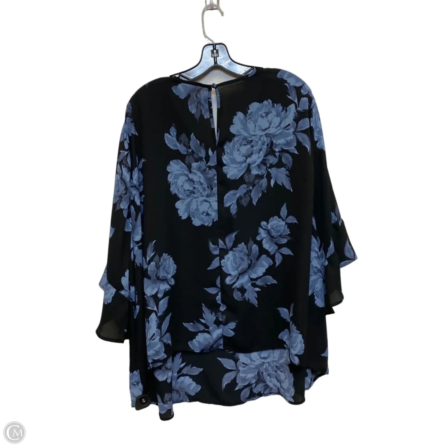 Top Long Sleeve By Torrid In Black & Blue, Size: 4x