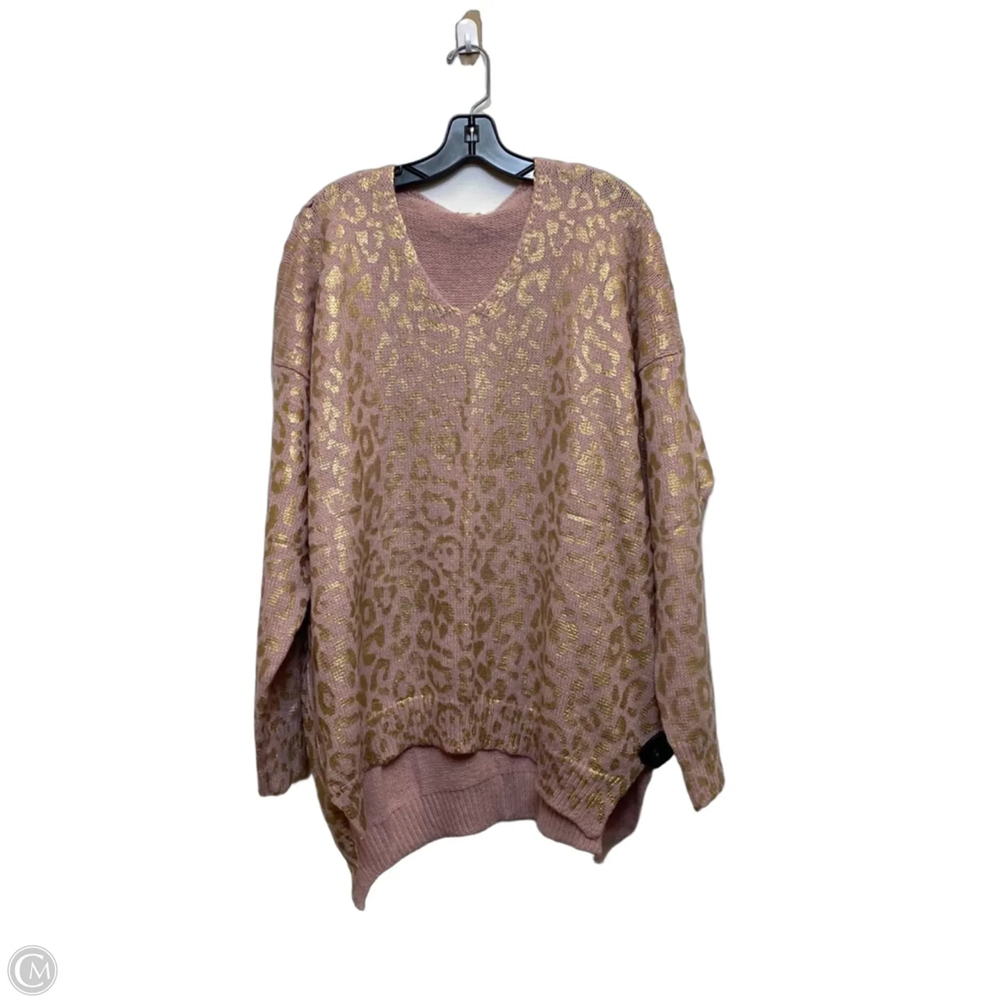Sweater By Twenty Ten In Gold & Pink, Size: L