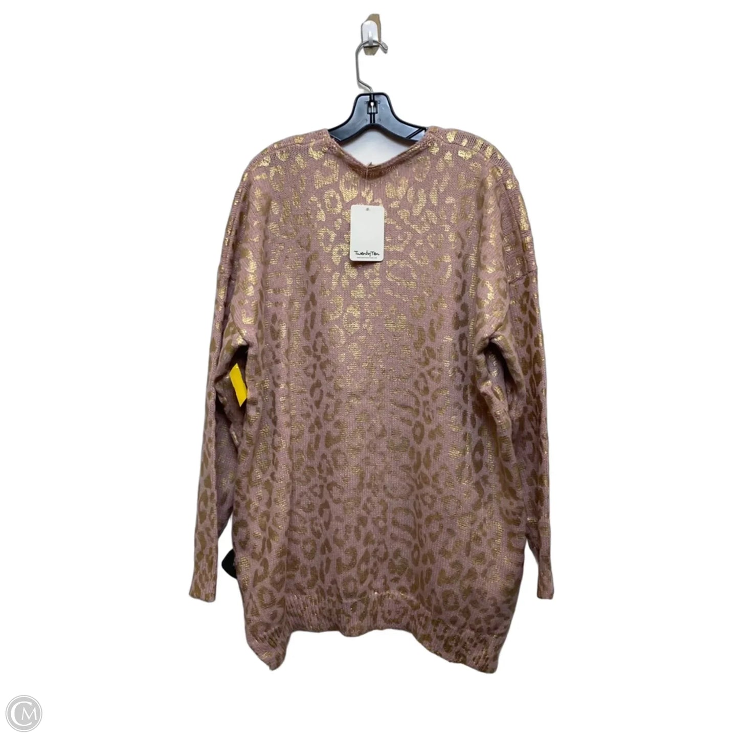 Sweater By Twenty Ten In Gold & Pink, Size: L