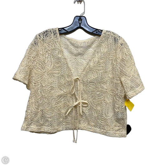Top Short Sleeve By Shein In Cream, Size: M