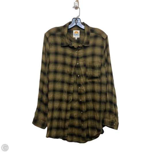 Top Long Sleeve By C And C In Black & Green, Size: Xl