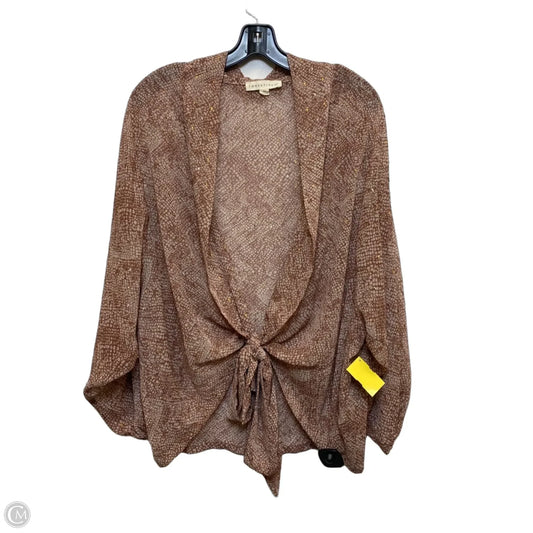 Top Long Sleeve By Love Stitch In Brown, Size: M