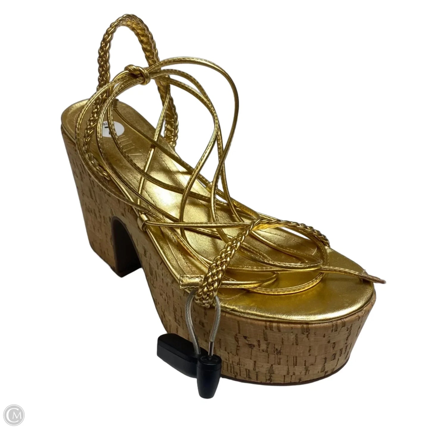 Sandals Heels Block By Schutz In Gold, Size: 7