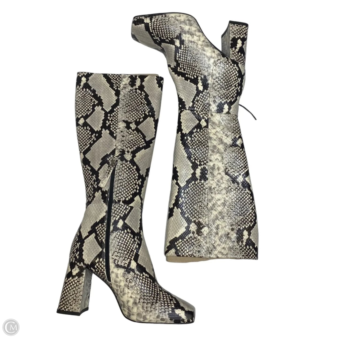 Boots Knee Heels By Zara In Snakeskin Print, Size: 6.5