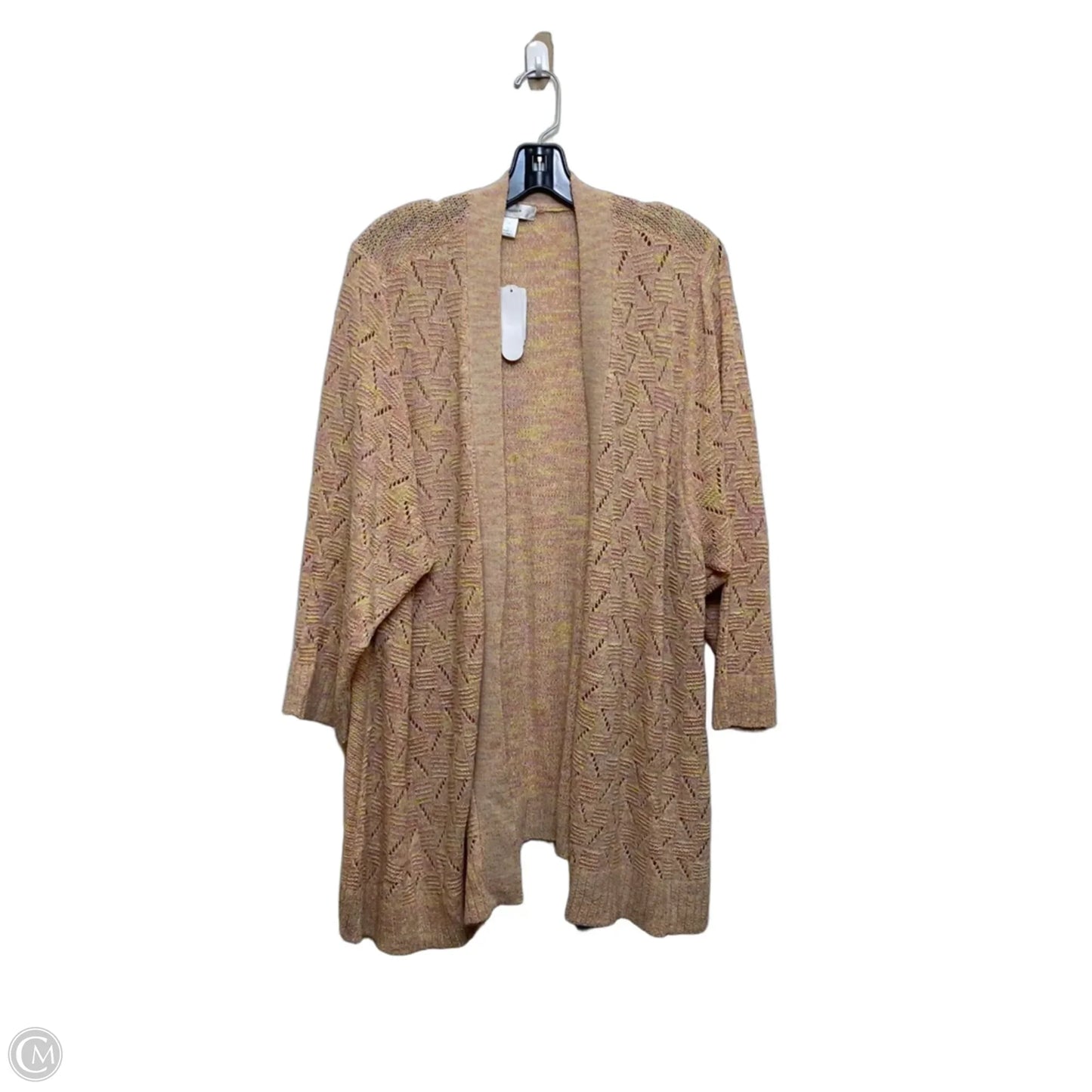 Sweater Cardigan By Cj Banks In Orange & Pink, Size: 3x
