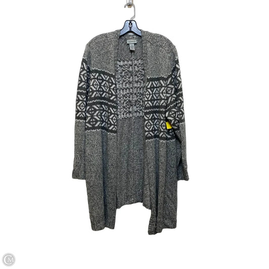 Sweater Cardigan By Catherines In Grey, Size: 3x