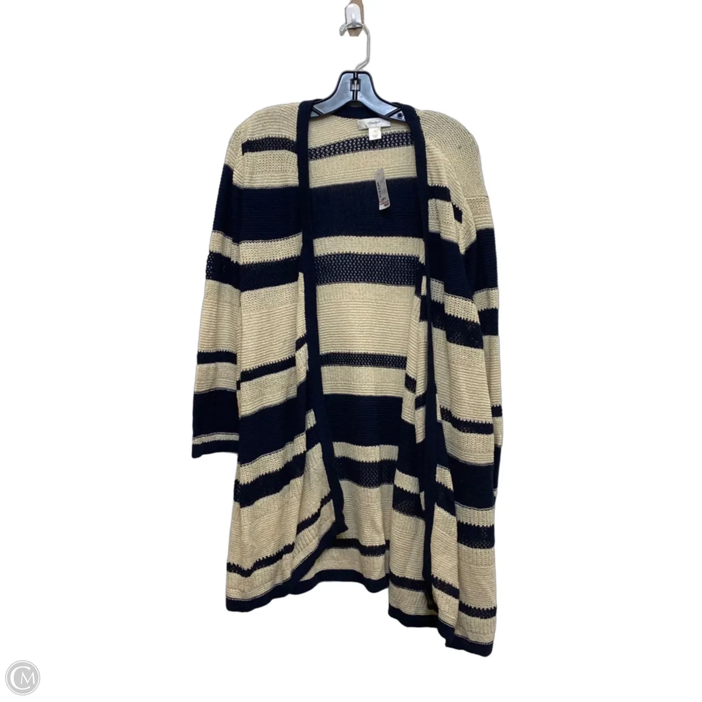 Cardigan By Cj Banks In Blue & Cream, Size: 3x