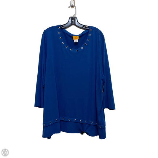 Top 3/4 Sleeve By Ruby Rd In Blue, Size: 2x