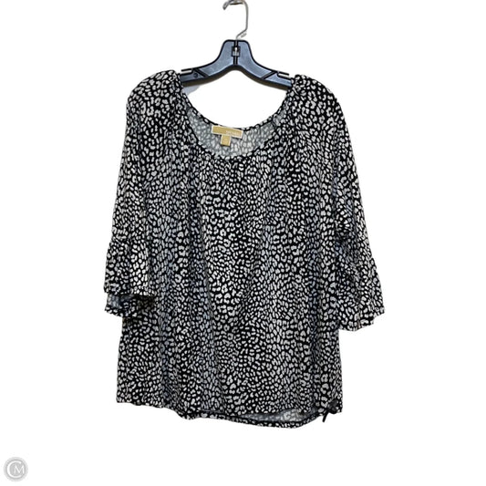Top 3/4 Sleeve By Michael By Michael Kors In Black & White, Size: 3x