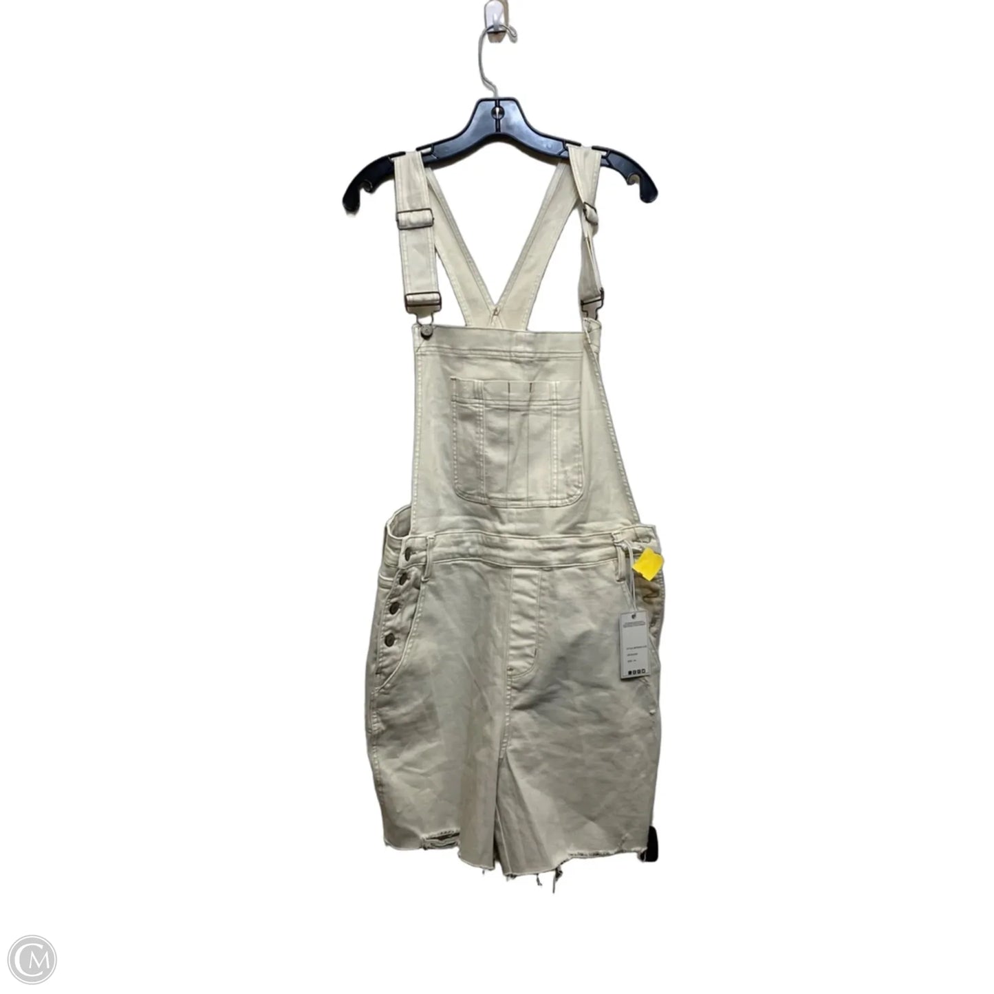Shortalls By Judy Blue In Cream Denim, Size: 1x
