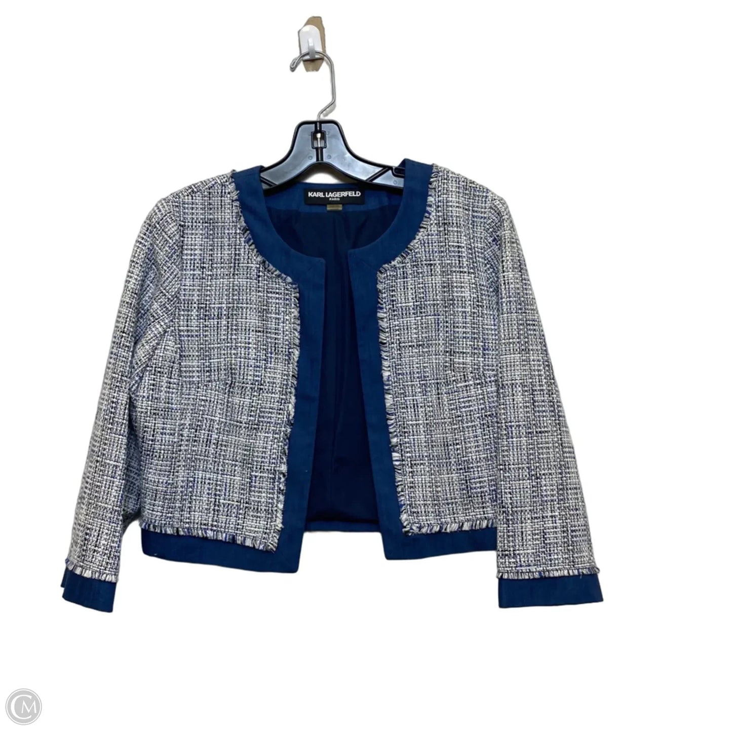 Blazer Designer By Karl Lagerfeld In Blue, Size: S