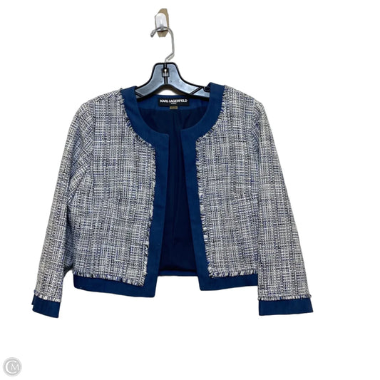 Blazer Designer By Karl Lagerfeld In Blue, Size: S