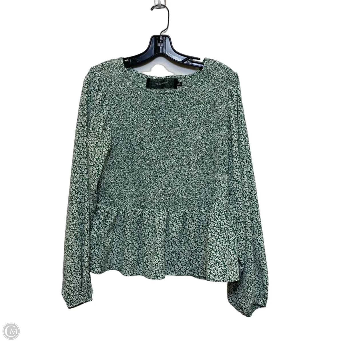 Top Long Sleeve By Code X More In Green & White, Size: L