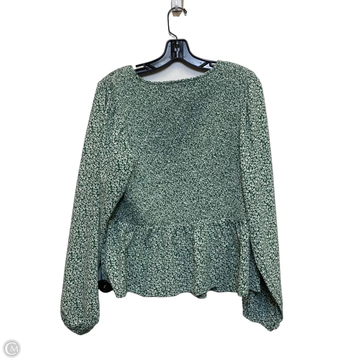 Top Long Sleeve By Code X More In Green & White, Size: L