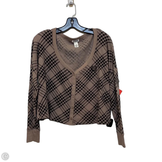 Top Long Sleeve By Pink In Brown, Size: M