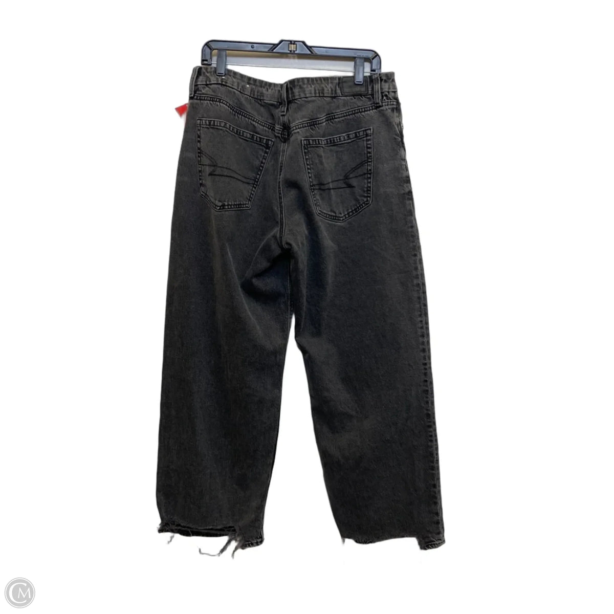 Jeans Wide Leg By American Eagle In Black Denim, Size: 14