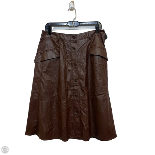 Skirt Midi By Banana Republic In Brown, Size: Mp