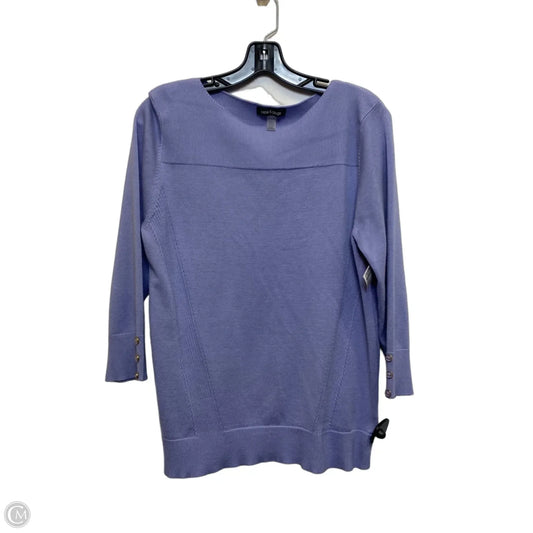 Top 3/4 Sleeve By Cable And Gauge In Blue, Size: Xl