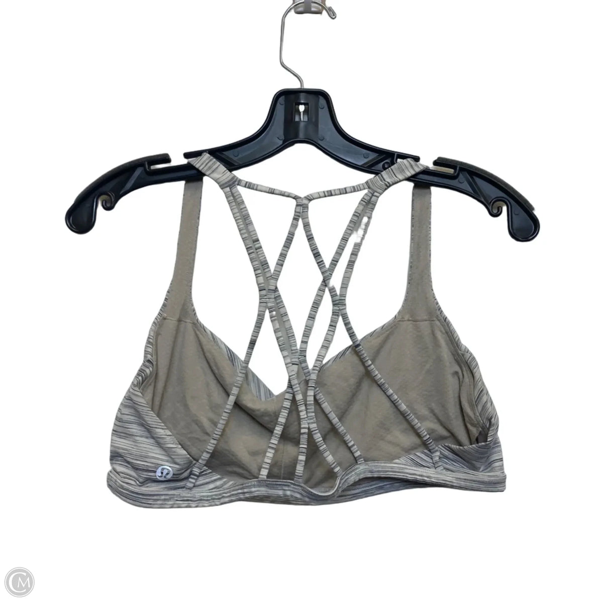 Athletic Bra Designer By Lululemon In Grey, Size: L