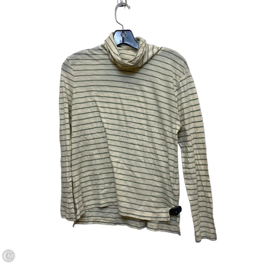 Top Long Sleeve By Madewell In Cream & Green, Size: M
