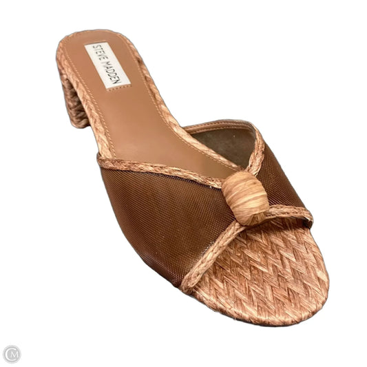 Sandals Heels Block By Steve Madden In Brown, Size: 8