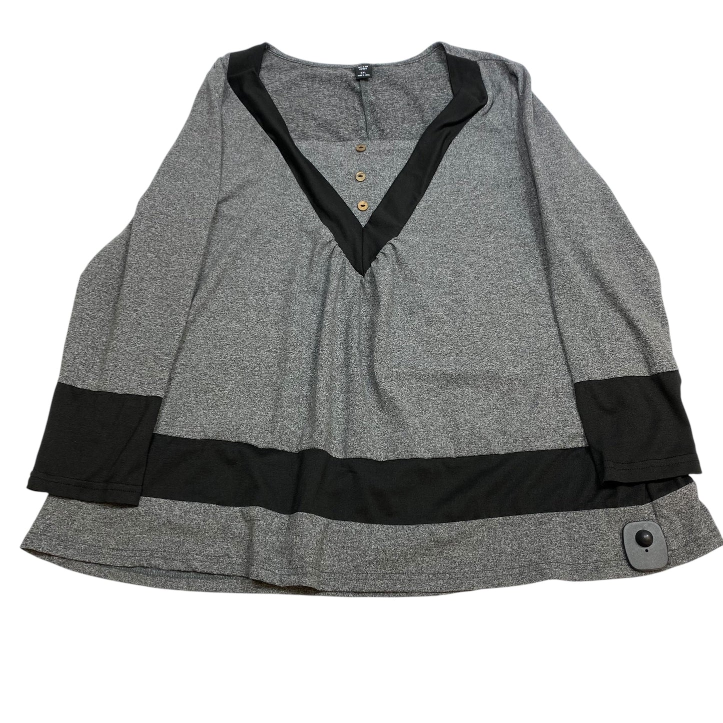 Top Long Sleeve By Shein In Grey, Size: Xl