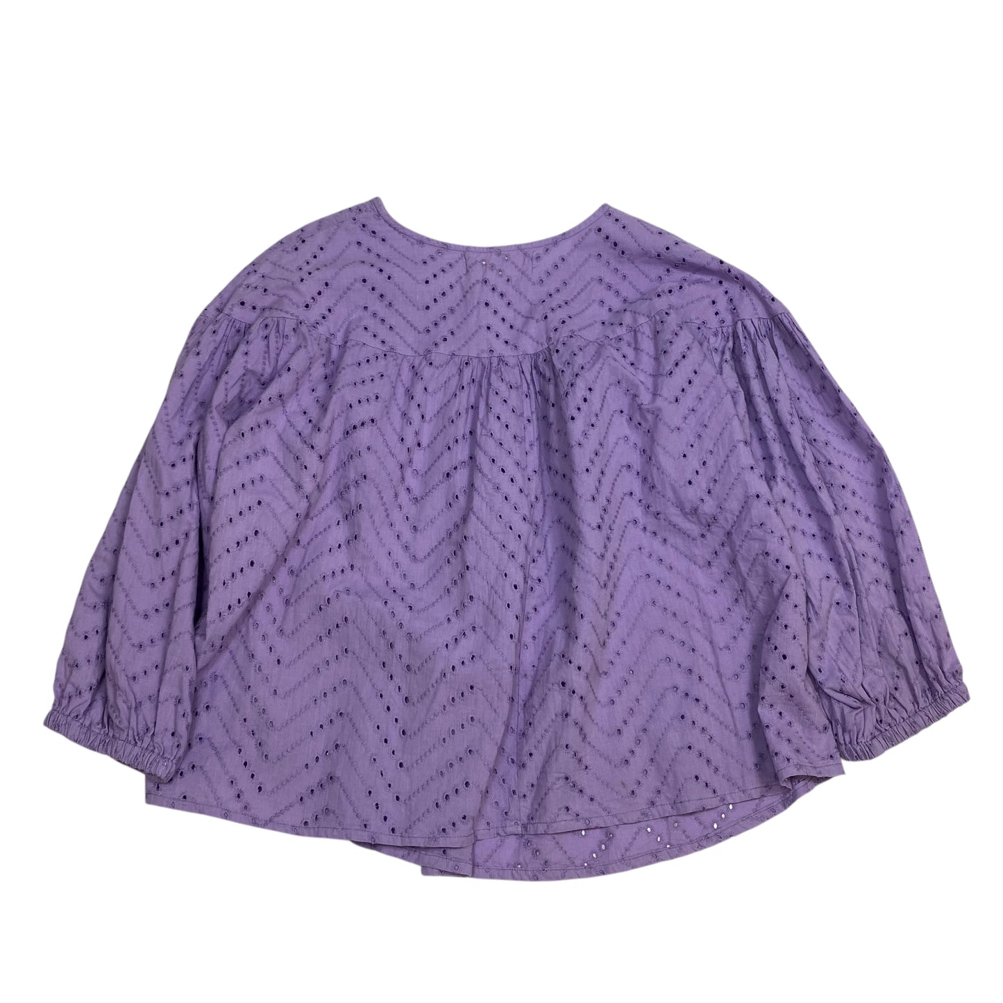 Blouse 3/4 Sleeve By Wishing Well In Purple, Size: Xl